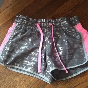 Justice running shorts built in underwear